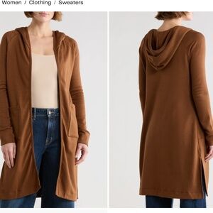 Go Couture Hooded Sweater Cardigan with Pockets